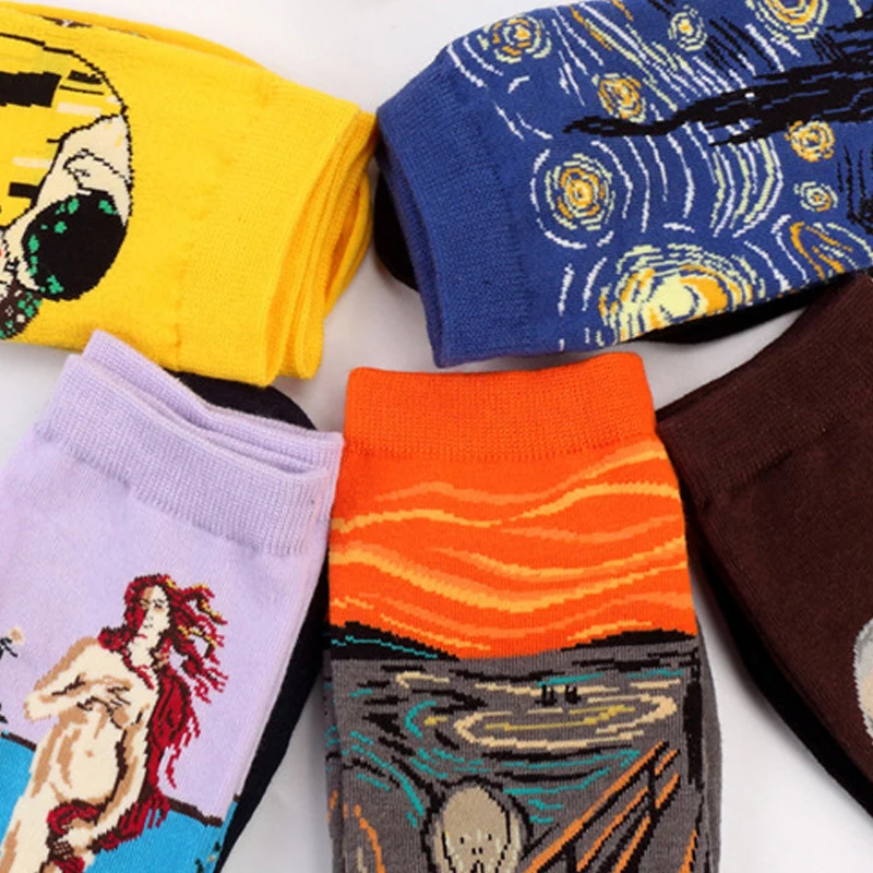 Autumn Winter Retro Van Gogh Art-Inspired Women's Socks