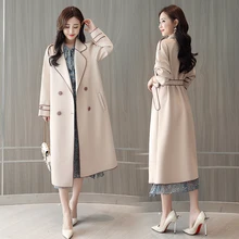 New fashion Autumn Winter british style Overcoat Women Long slim Solid Turn-Down Collar Trench Femme double breasted Outwear цена New fashion Autumn Winter british style Overcoat Women Long slim Solid Turn-Down Collar Trench Femme double breasted Outwear цены онлайн
