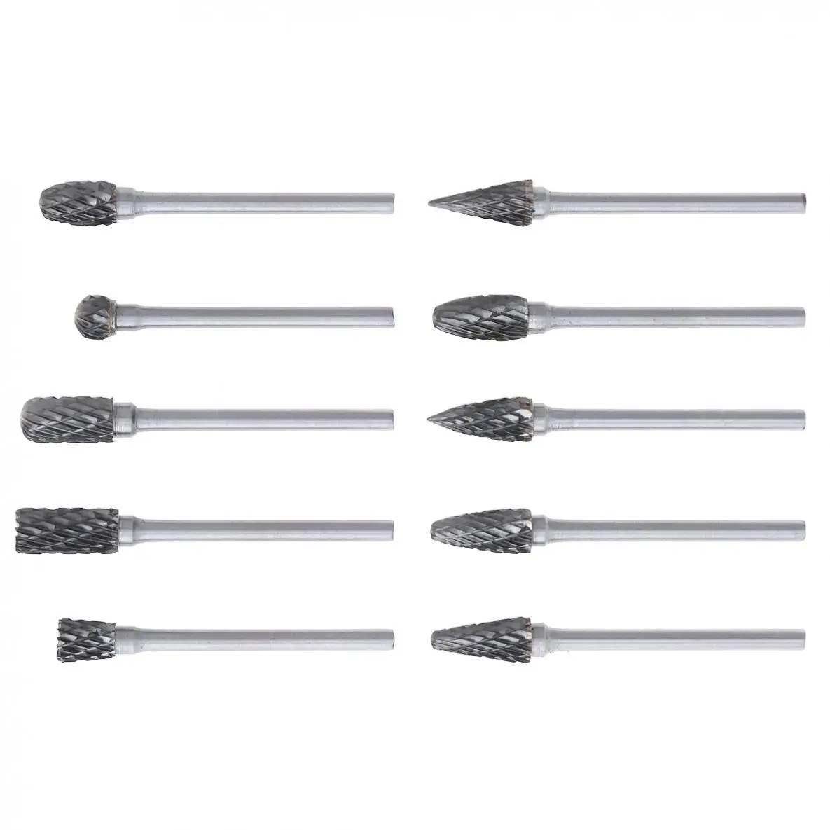 TORO 10pcs 2.35 x 6mm Carbide Rotary File Tungsten with Plastic Box for Polished / Carved / Polishing