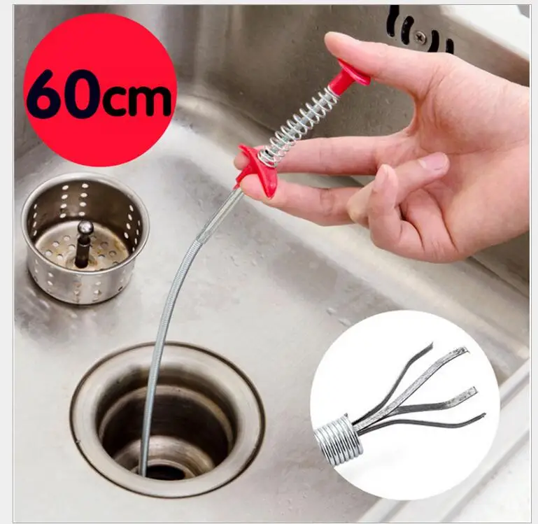 Кухонная канализационная дноуглубительная установка Пружинные канализационные инструменты для копания бытовой очиститель волос 60 см