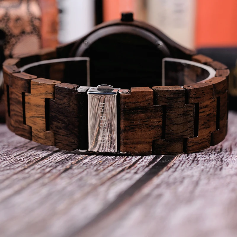 BOBO BIRD Timepieces Men Wooden Watch with Dial Sport New Design Wristwatch Relogio Masculino in Wooden Box Accept Drop Shipping