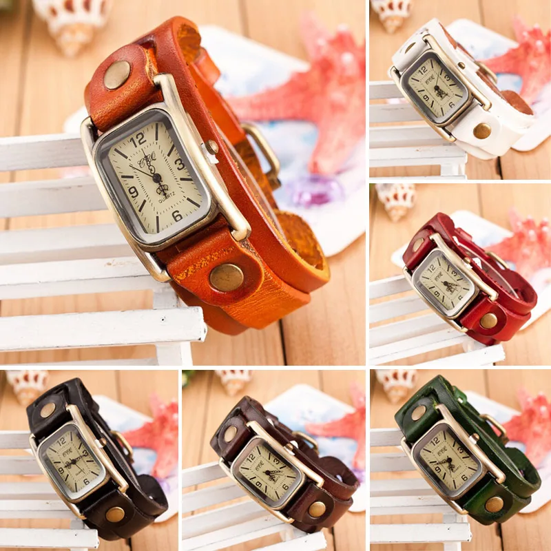 

Women Punk Quartz Watch Vintage Elegant Leather Belt Wristwatch TY53