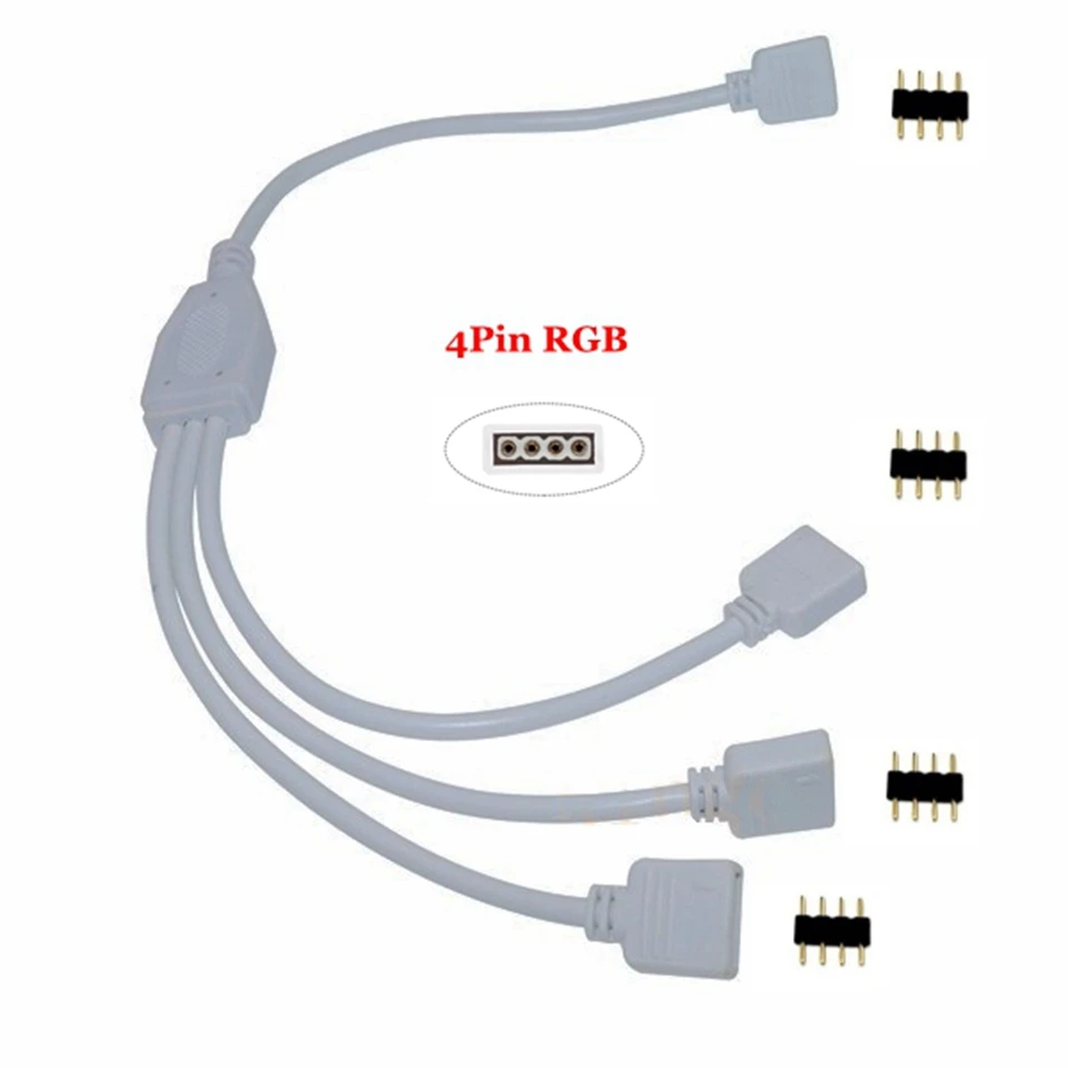 KZKRSR 4Pin 5Pin RGB коннектор RGBW концентратор 1 до 2 3 4 сплиттер Женский удлинитель провода кабель для RGB RGBWW светодиодные ленты SMD 5050 3528