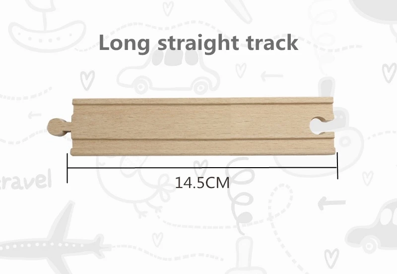 Деревянные железнодорожные дорожки, аксессуары для железной дороги, совместимые со всеми брендами, железнодорожные дорожки, деревянные железнодорожные дорожки, Viaduct/изогнутые дорожки, игрушки - Цвет: Long straight track