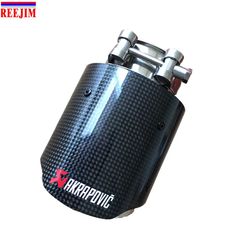 

Short Carbon fiber tip Akrapovic car exhaust Tip inlet 2.5'' outlet 3.5'' 125mm length car-styling exhaust car muffler tip