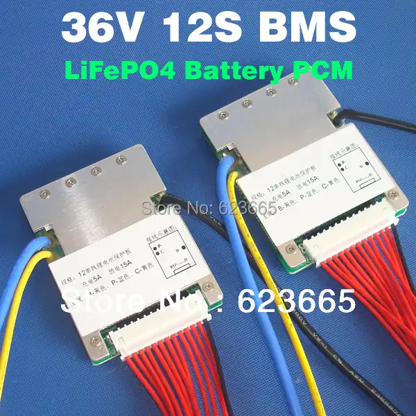 12S 36V 15A lifepo4 батарея BMS используется для электрического велосипеда 36V 8Ah 10Ah 12Ah 15Ah LiFePO4 аккумулятор с функцией баланса - изображение