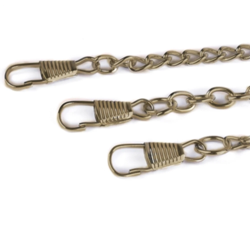 Set De 3 Cadenas De Repuesto Para Bolso – Metal Con Pasante De Cuero PU, Largo 120 Cm, Colores Negro, Plateado Y Pistola, DIY Y Versátiles