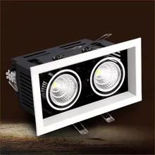 Светодиодная cob лампа 24 Вт светодиодный прожектор лампа двойной ползунок 360 Регулируемый 24 Вт светодиодный потолочный светильник решетка лампа AC 85-265 в