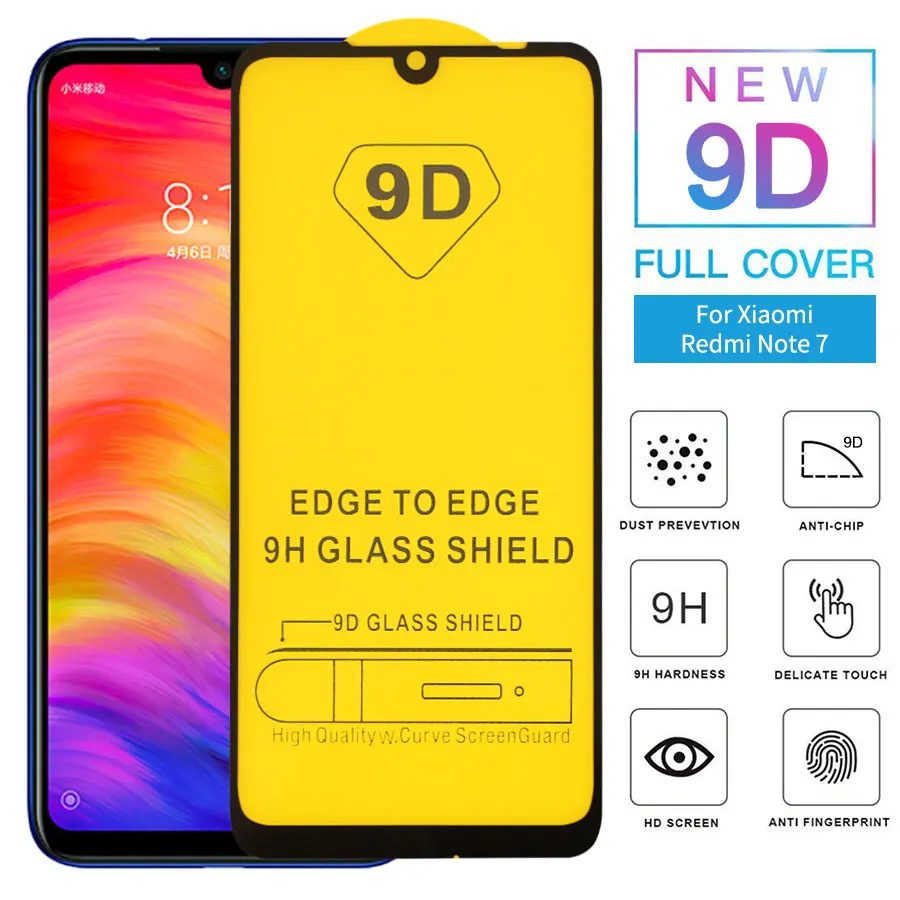 

LA MIU 9D Full Glue Tempered Glass For Xiaomi Redmi Note 7 Pro Full Cover Screen Protector For Xiaomi Redmi Note 7 Glass Film