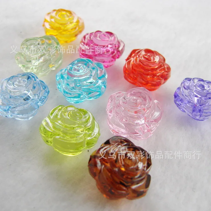 

16mm 50pcs Free shipping plastic flower for ornament multicolor