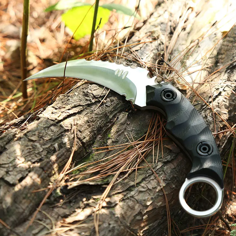 Fisharks сверхмощный тактический нож с фиксированным лезвием Karambit D2 лезвие G10 ручка охотничий Скинер Hawkbill выживания CSGO коготь ножи