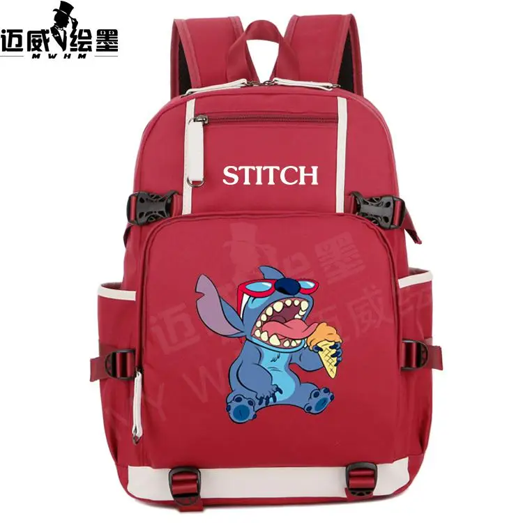 Anime Cute Fashion Cartoon Lilo& Stitch Backpack Men's And Junior High School Student Canva stravel Bag Teenage Girl Backpacks - Цвет: 23