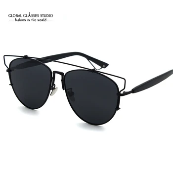

Fashion Designer Sunglasses For Stylish Ladies UV400 Polarized Graceful Hollow Eyebrow Double Bridge Metal RST021