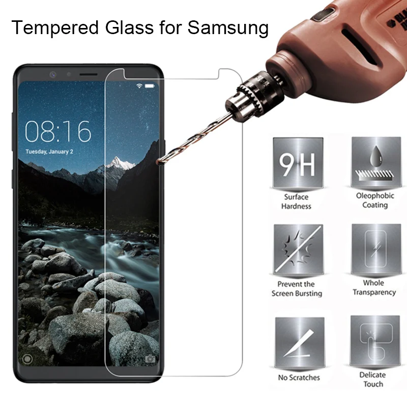 

Transparent Protective Glass for Samsung Galaxy A6 A8 Plus Screen Protector Film Tempered Glass for Samsung A9 2018 A8 Star Lite