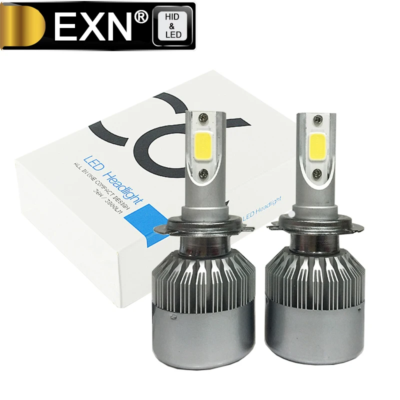 

2pcs H7 LED Headlight Kits COB Chips 7600LM 72W/set 6000K Dual Beam All-In-One LED Headlight H4 C6 LED Headlamp H1 H3 H7 H8 H11