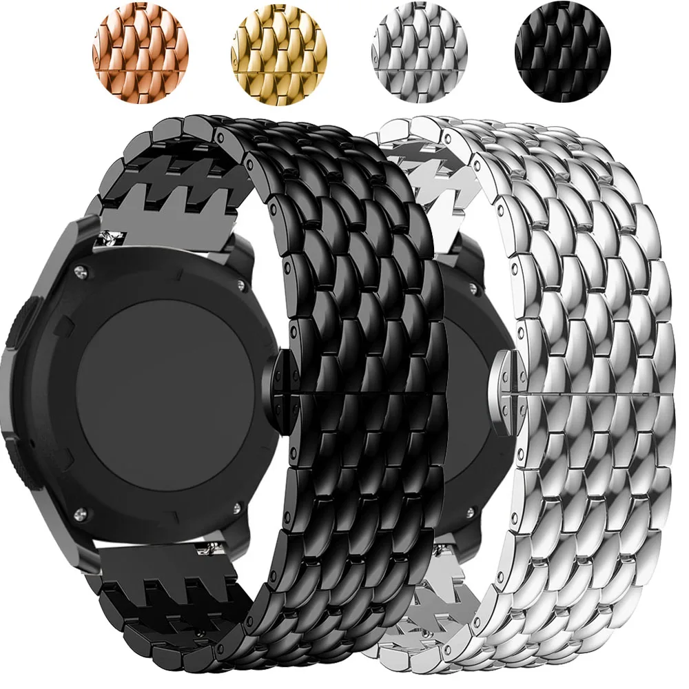 For Huami Amazfit GTR 47mm Stainless Steel Band Strap Alloy Metal Replacement Watch Band Dragon Scale Bracelet Wristband 22mm