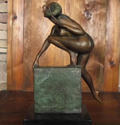 

bi003744 Abstract Art China Bronze Copper Marble Home Decoration Sculpture Aries Statue