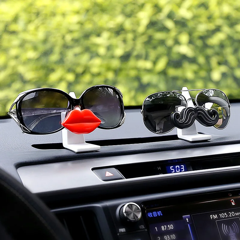 

Mustache Dashboard Car Sunglasses Holders Case Clip Glasses Mount Car Glasses Stand Ornaments Car Interior Accessory Auto Decor