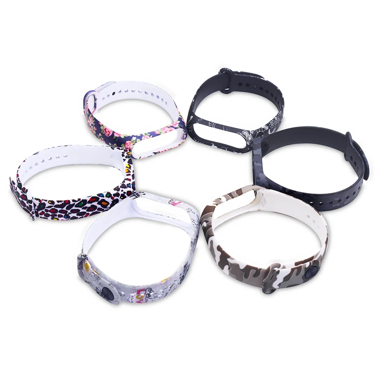 Силиконовые ремешки BOORUI для mi band 3 4 5 сменный Браслет pulsera correa sprinting цветы Замена