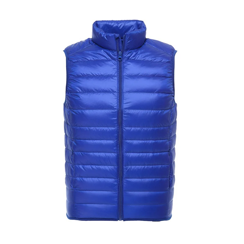 New Mens Down Vest Coats Sleeveless Jackets 90% Duck Down Short Slim Down Vest Stand Neck Jacket for Male