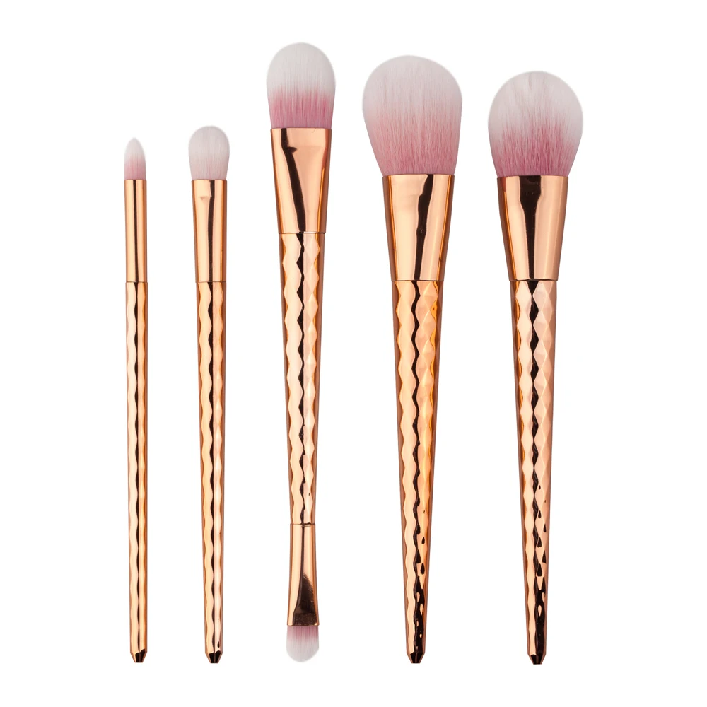 

5pcs/set Wave Ripples Handle Makeup Brush Set High-end Professional Foundation Powder Blush Eyelash Eyeshadow Makeup Kits New