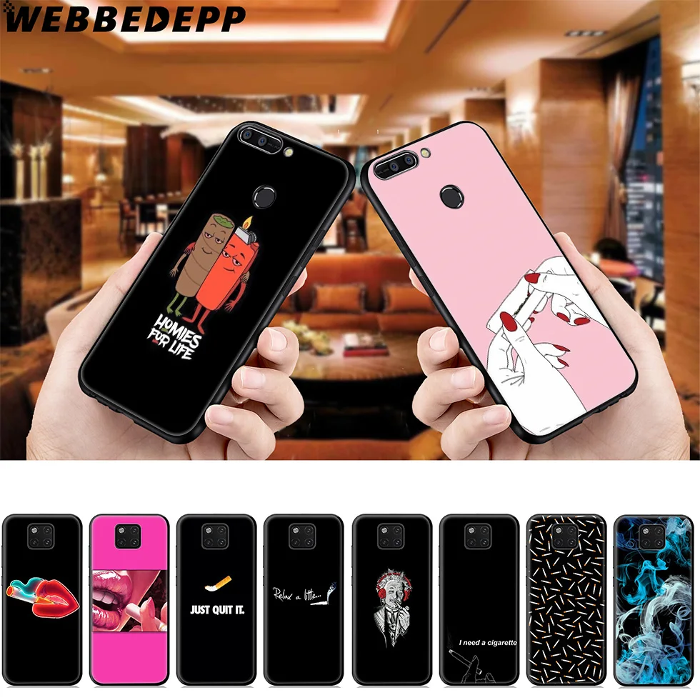 WEBBEDEPP сигарета арт мягкий чехол для Huawei Mate Honor 20 6A 7A 7C 7X 8 9 9X 10 View Lite Pro 30 |