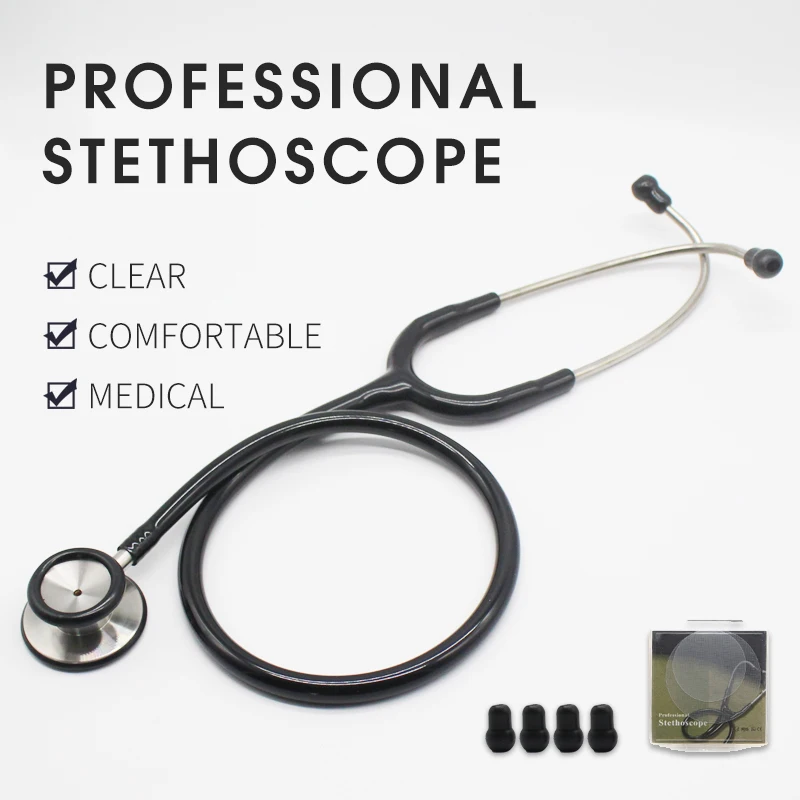 

Professional Stainless Steel Head Medical Stethoscope For Doctor Nurse Vet Student Chest Piece Dual Head estetoscopio Devices