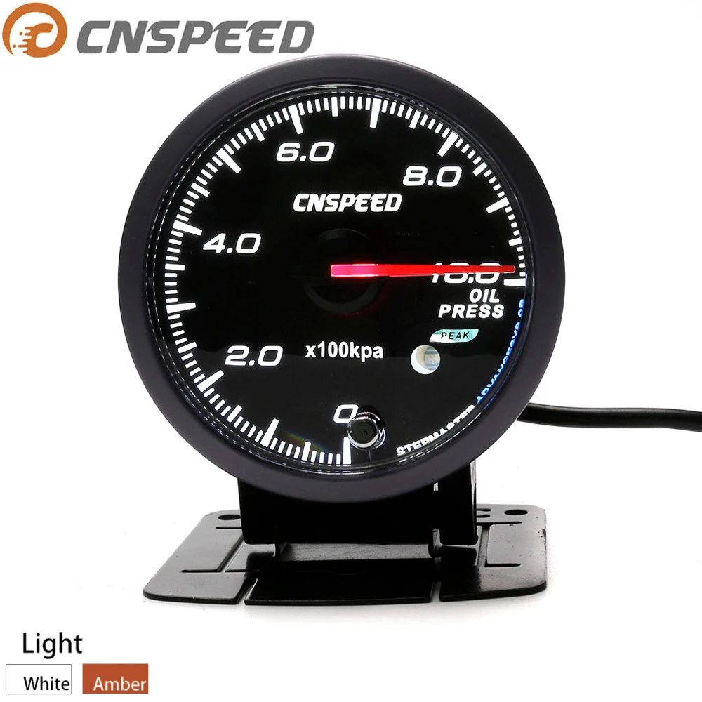 Автомобильный датчик давления масла CNSPEED 60 мм 12 В 0 10 бар с датчиком черный белый и