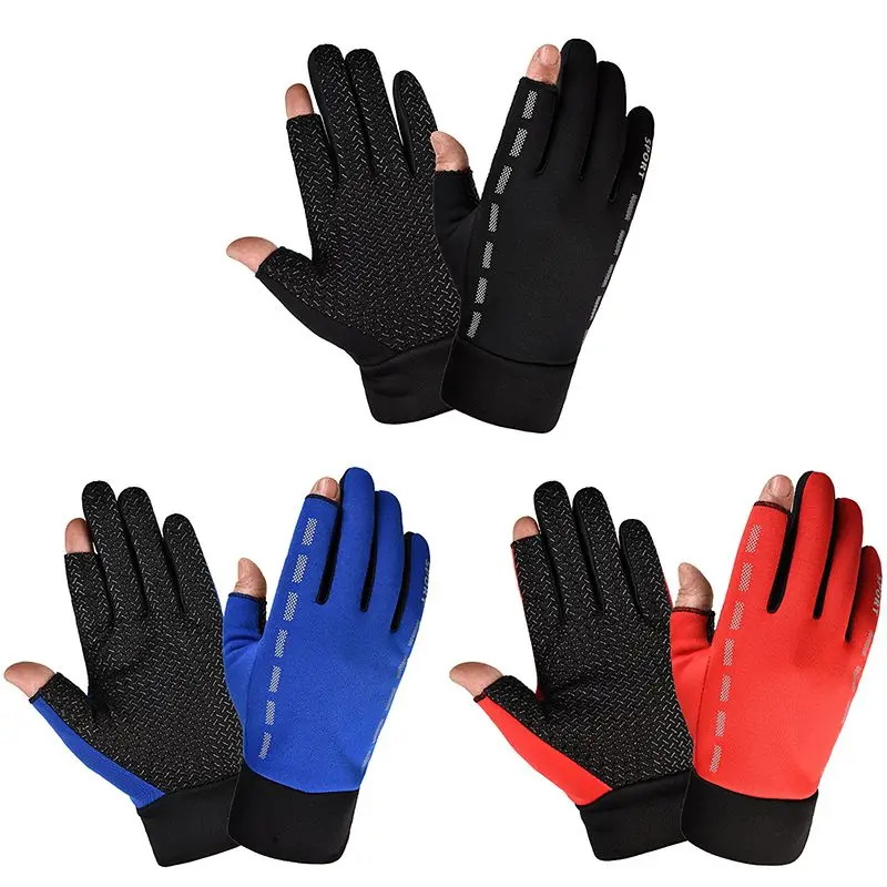 Cycling Gloves 2 Cut Elastic Thermal Anti-slip Glove Accessories For Fishing Riding Protective Glove