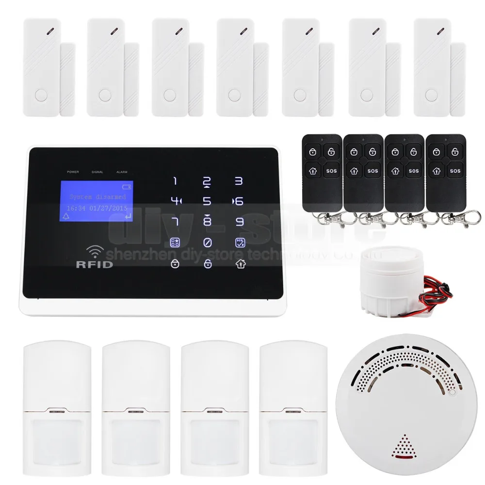DIYSECUR Wireless Wired Defense Zones APP Controlled GSM Autodial Home Security font b Alarm b font