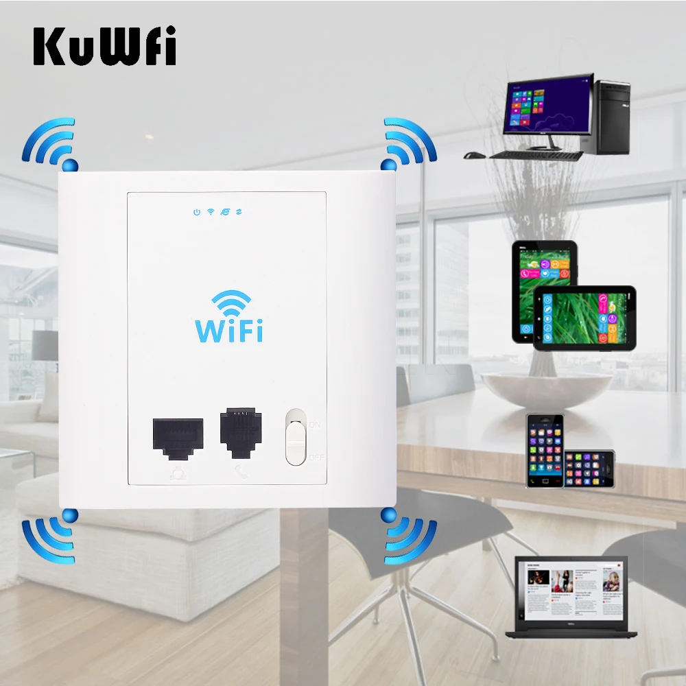 

300Mbps In Wall Wifi Access Point 2.4G Wireless AP Router&Wireless Repeater With RJ45&RJ11 Support POE