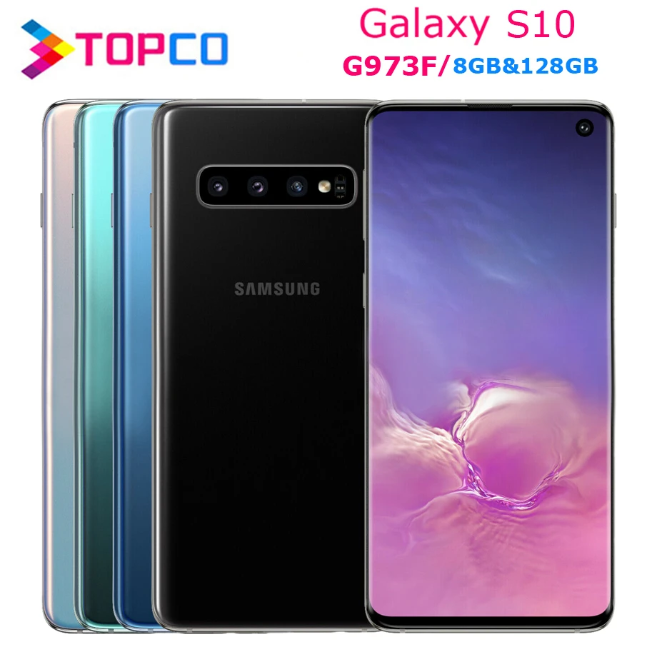 Samsung Galaxy S10 G973F разблокированный Android Мобильный Восьмиядерный процессор Exynos 9820 8 ГБ ОЗУ 128 Гб ПЗУ 6," четыре камеры NFC