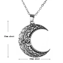 1 шт. 3D Mentra Moon ожерелье для женщин Lotus Yoga кулон Индия, Таиланд Буддизм ожерелье ювелирные изделия