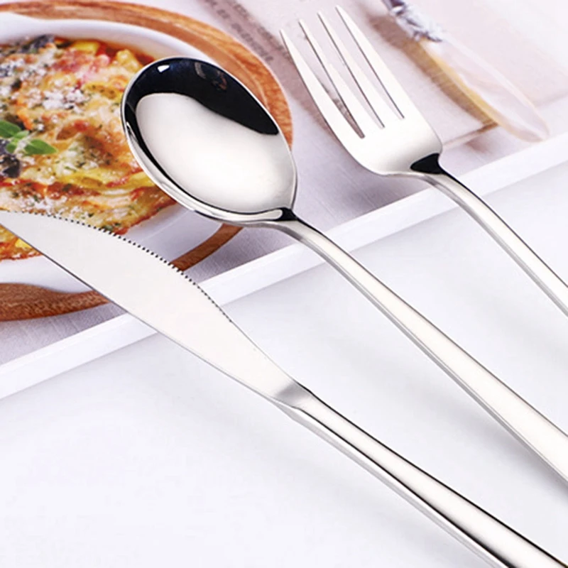 

Hot Sale 6Pcs/Set Portable Stainless Steel Dinnerware Set 304 Cutlery Flatware Tableware Set With Carry Bag For Kid Travel Pic