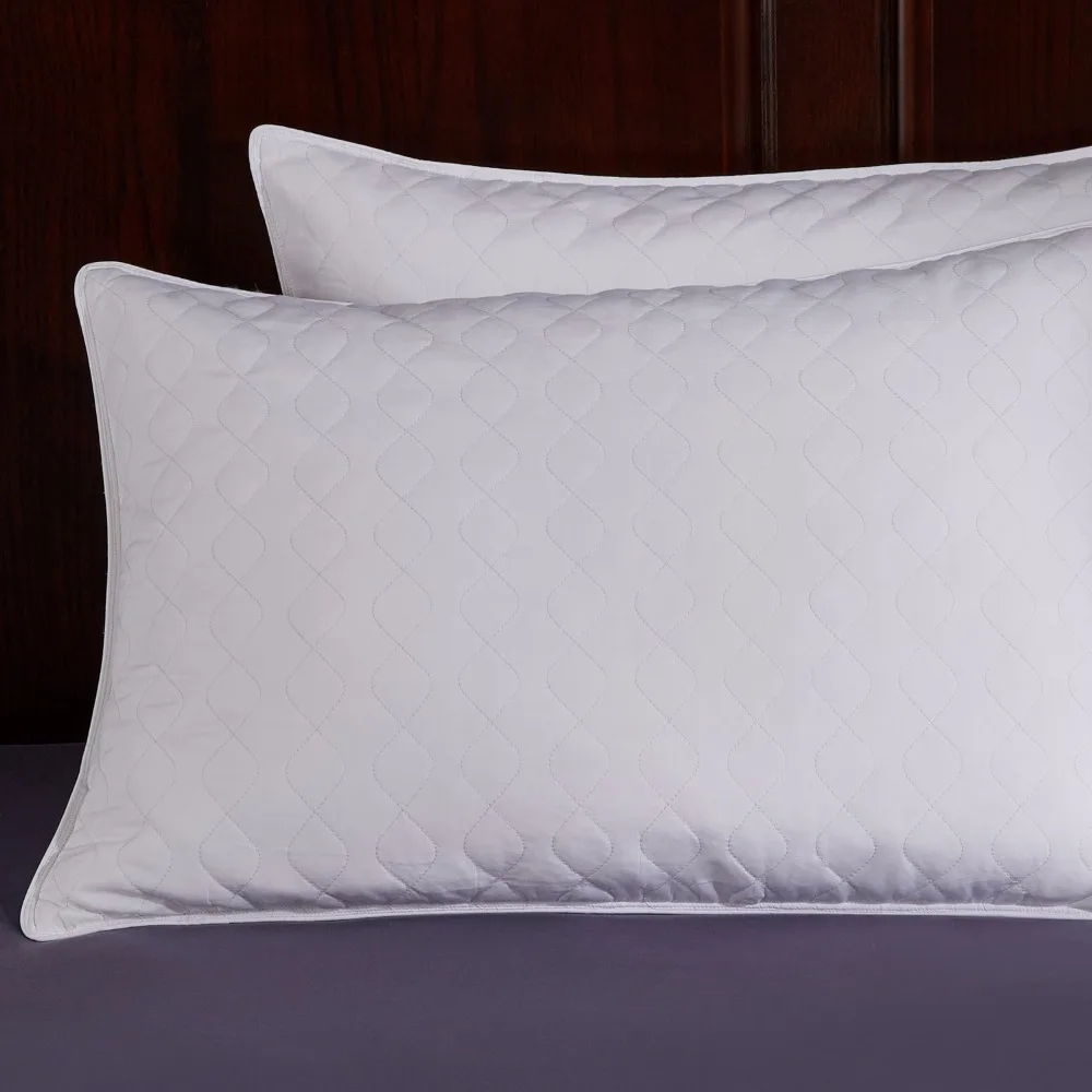 

Puredown Solid Diamond High Quality Down Neck Pillow Queen King Size White Goose Down Hypoallergenic White Pillow Set of Two