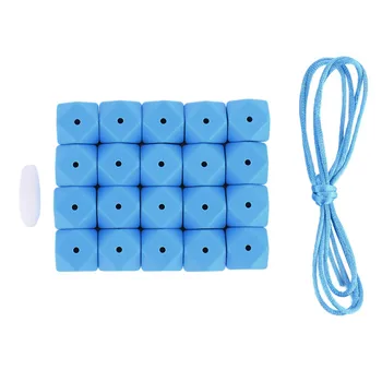 

20pcs/pack Baby Food Silicone Teething Beads Beaded Soother Boys Girls Chewable Teething Toys DIY Necklace Bracelet 14mm