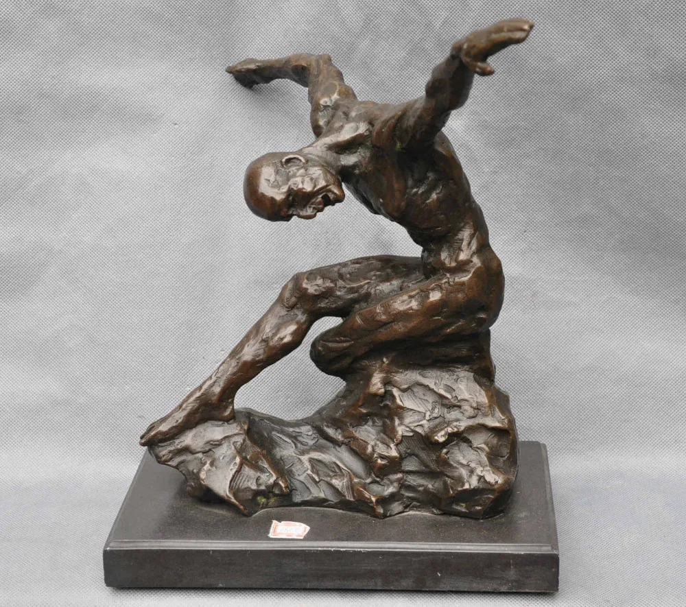 

bi003797 14 Bronze Copper Men Body Building Art Sculpture Statue