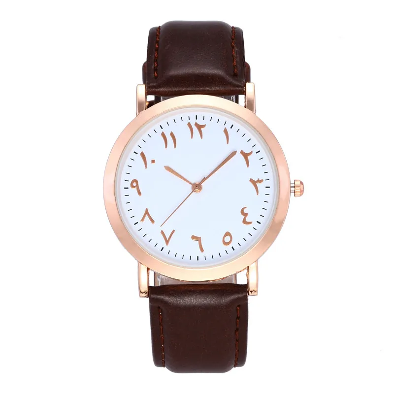 Топ люксовый бренд арабский для женщин часы Дамская Мода розовое золото сетка Группа мусульманские часы Montre Femme женские часы Relojes Mujer - Цвет: coffee