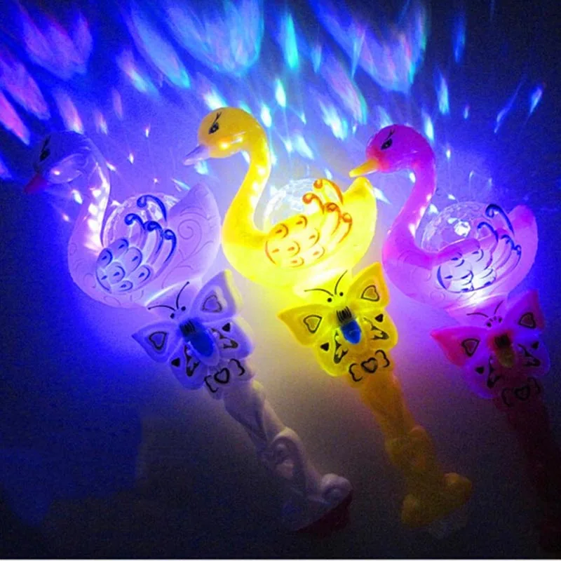 1 шт. светильник принцесса фея Лебедь калейдоскоп проекция Светодиодный Волшебная палочка мигающая светящаяся палочка Детские Подарочные игрушки