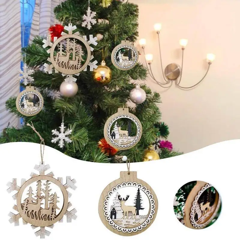 

Christmas Decorations Wooden Ornaments Xmas Tree Hanging Tags Pendant Decoration VQW7912