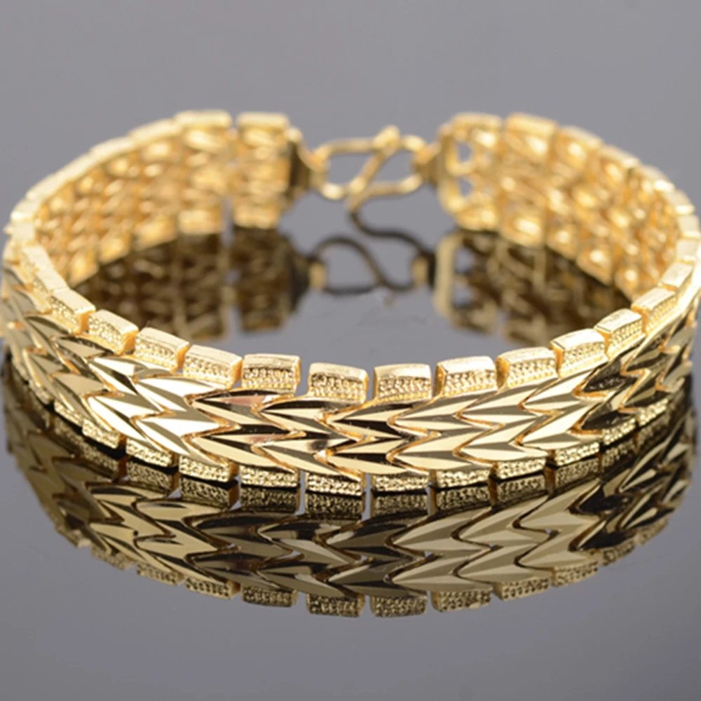 fashion Gold Filled Men Jewelry Gold Filled Womens Men's Bracelets-in ...