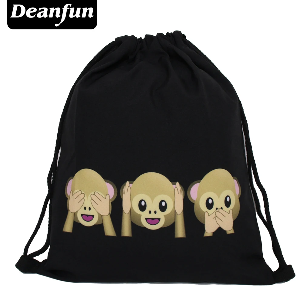 Deanfun Emoji рюкзак Новый Модные женские туфли рюкзаки 3D печать пакеты шнурок мешок для Для мужчин BSKD61