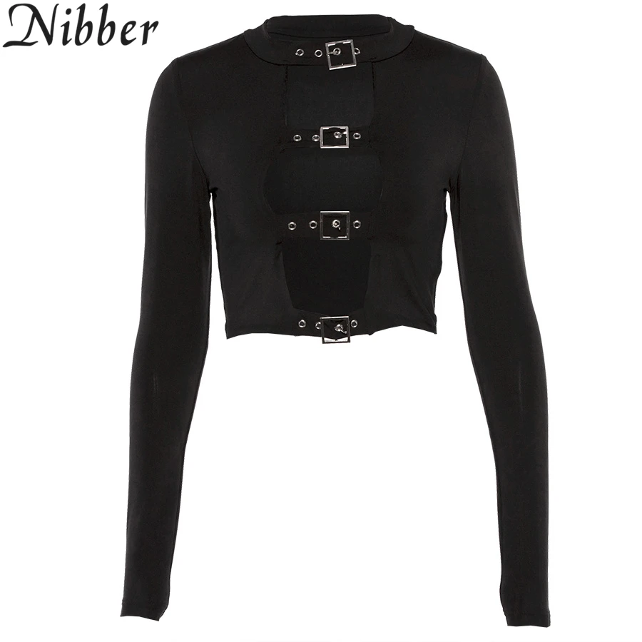 Nibber женская сексуальная открытая Однотонная футболка горячая распродажа новые трендовые элегантные базовые топы с круглым вырезом эластичные тонкие футболки