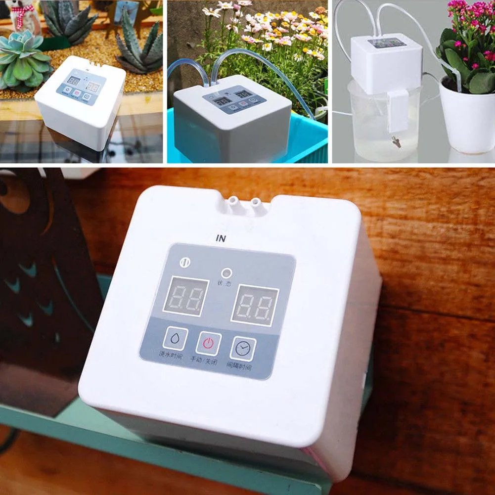  Kit de riego por goteo automático DIY con batería USB sistema de riego automático de plantas de int