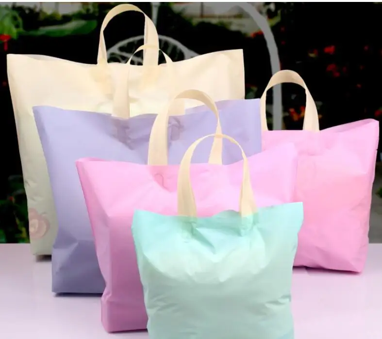 Large Size Colorful plastic garment bag, 60PCS shopping bag plastic