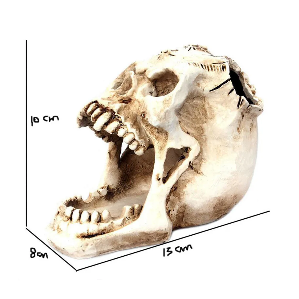 Смола ремесло череп украшения на голову коробка настольная коробка для хранения Контейнер Скульптура орнамент подставка для ручек и карандашей украшение дома