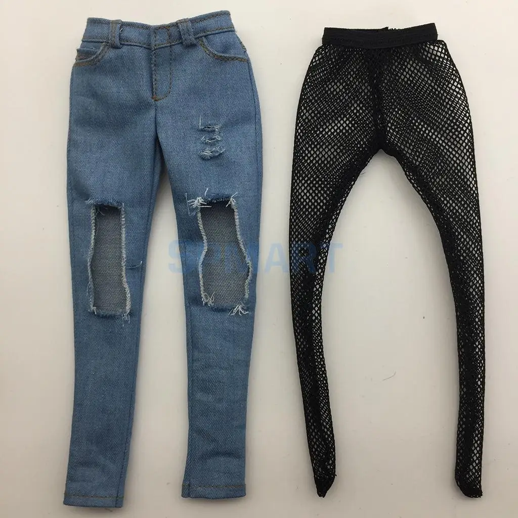 1/6 Scale Female Ripped Jeans Women Pants Clothes for 12inch Phicen Kumik Soldier Action Figures Collectible DIY Accessories