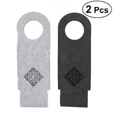 2 шт. выдолбленные вина украшения бутылки ликера чехол вина Сумочка для украшения стола(темно-серый+ светло серый