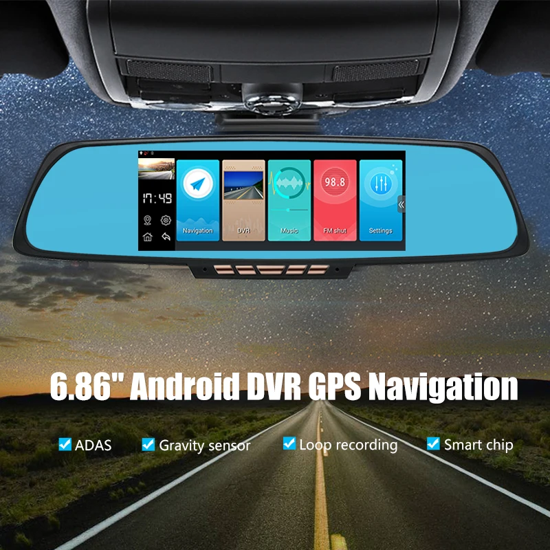 Junsun Android 6.86 &quotкамера автомобиля DVR двойной объектив FHD 1080P зеркало заднего вида