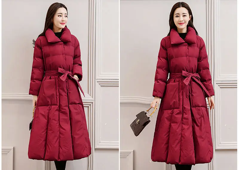 Down Cotton Padded Winter Jacket Coat Women A-Line Long Parkas Mujer Thick Coat Women Warm Plus Size Women Jacket Overcoat C5700